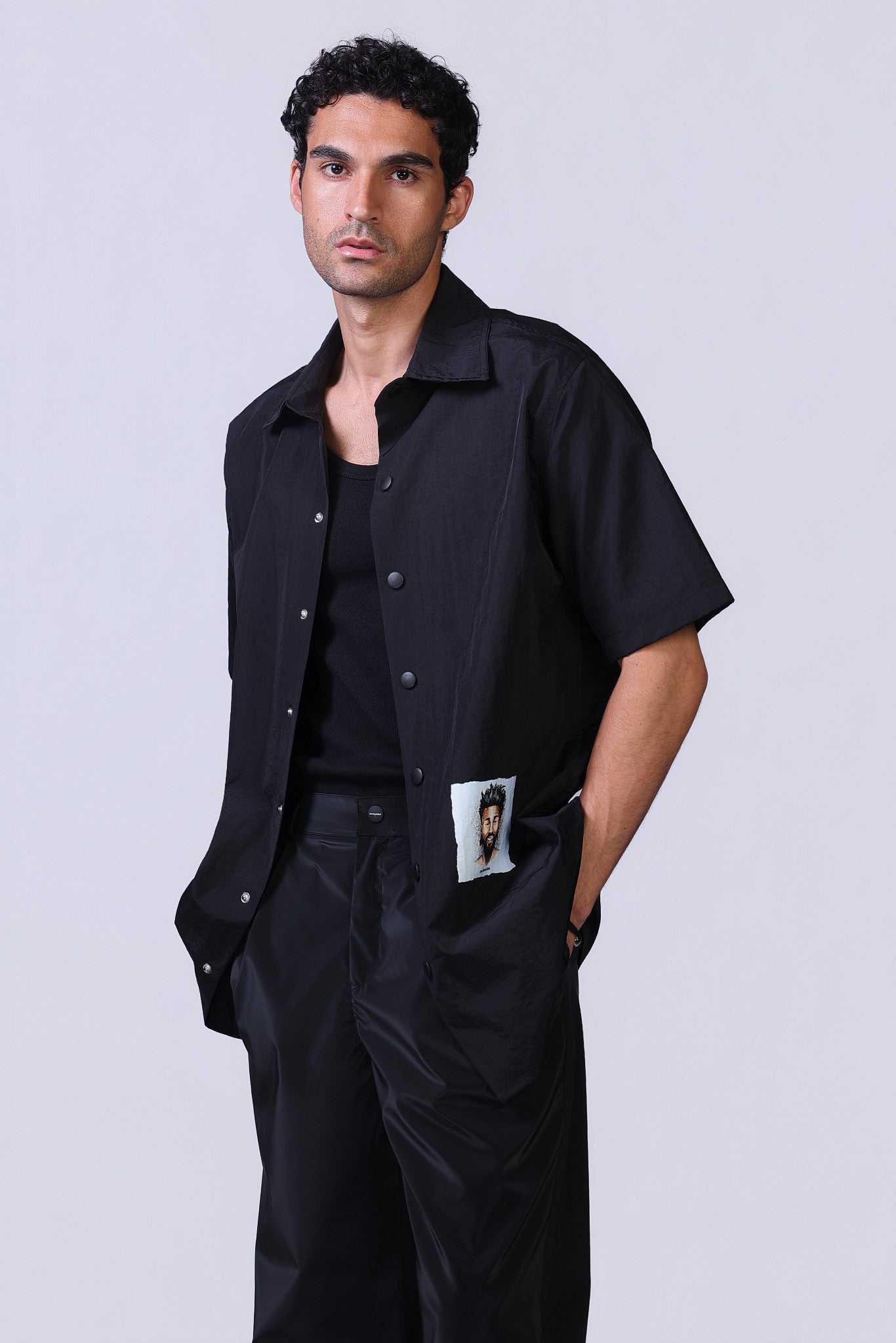 Soul Graphic Waterproof Shirt in Black