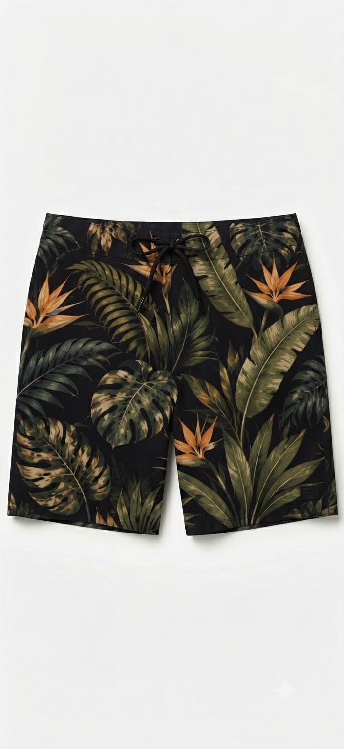 Floral swimsuit in black