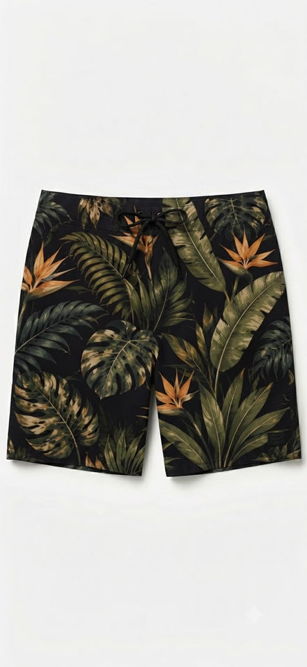 Floral swimsuit in black