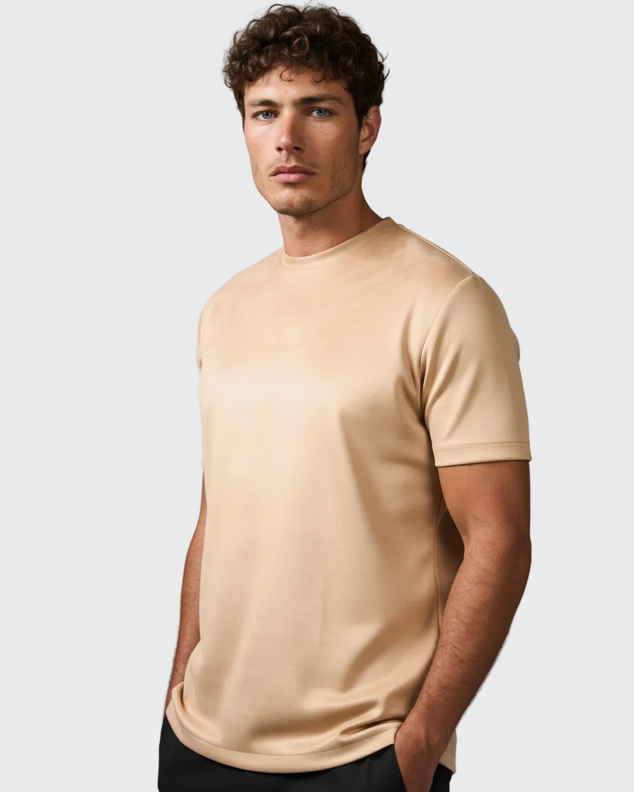Beige Suede Tshirt