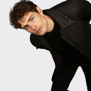 Black Stripped Waterproof Long Jacket