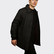Black Stripped Waterproof Long Jacket