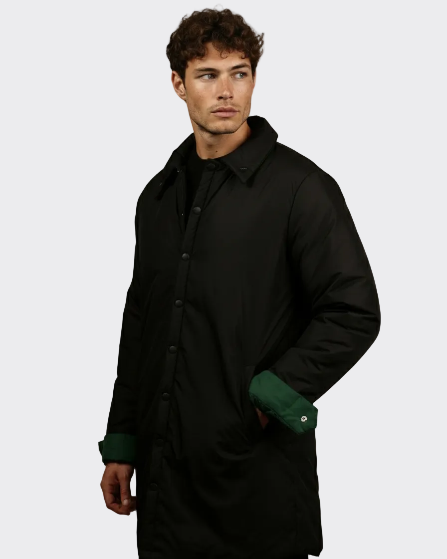 Black Waterproof Green Lining  Coat
