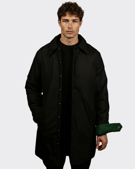 Black Waterproof Green Lining  Coat