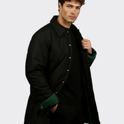 Black Waterproof Green Lining  Coat