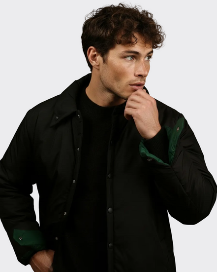 Black Waterproof Green Lining  Coat