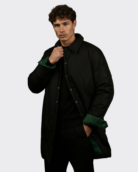 Black Waterproof Green Lining  Coat