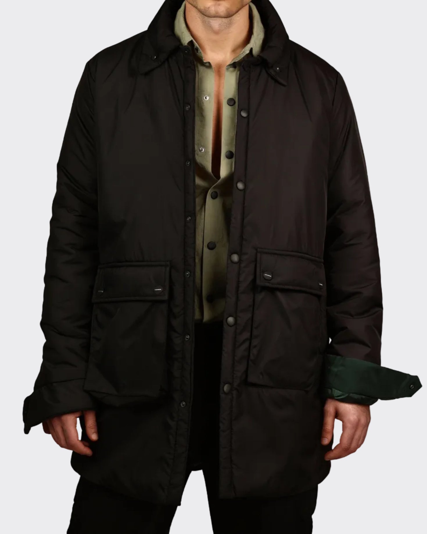Black Waterproof Coat With Pockets