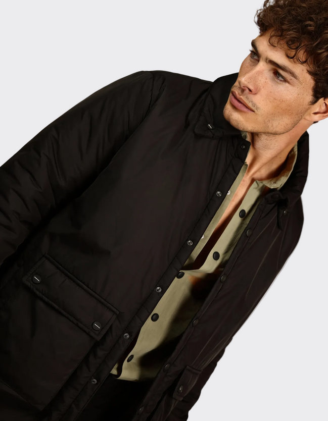 Black Waterproof Coat With Pockets